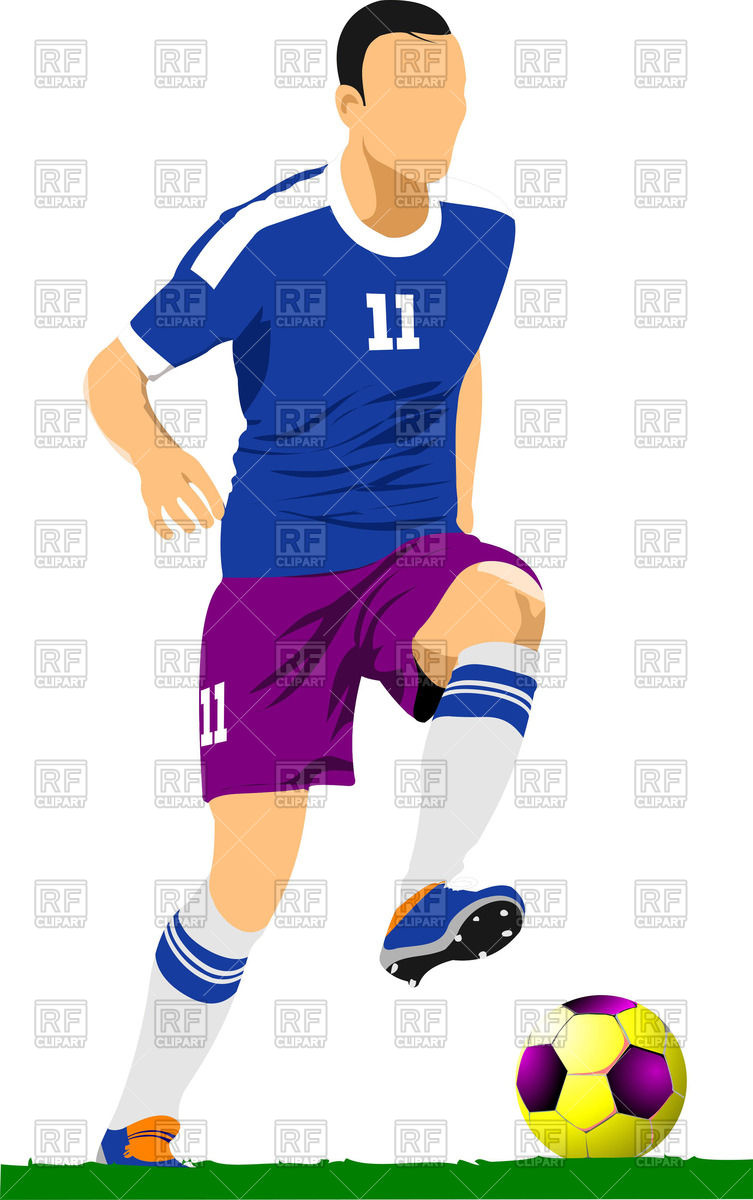 753x1200 Soccer (Football )player In Action Royalty Free Vector Clip Art