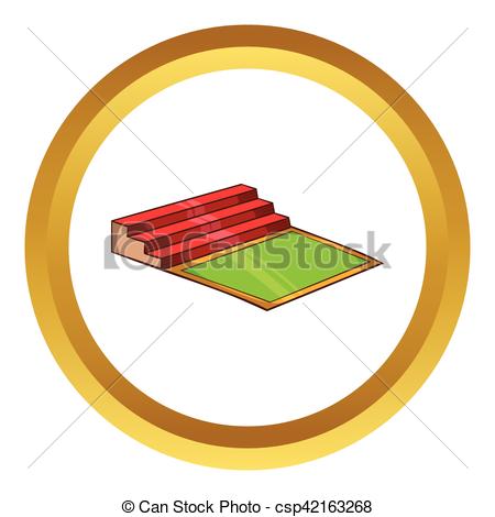 450x470 Small Football Stadium Vector Icon In Golden Circle, Cartoon