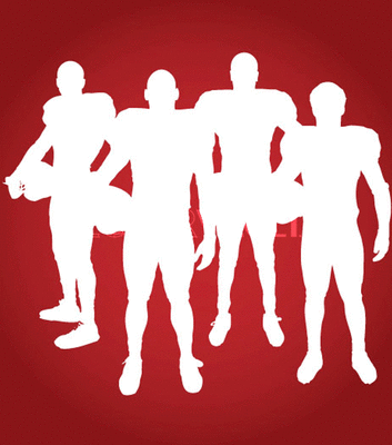 353x400 Buy Vector Football Team Logo Offensive Line Players Silhouette