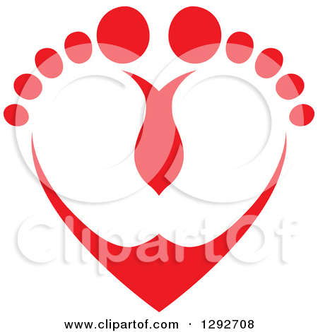 450x470 Footprint With Heart Clipart