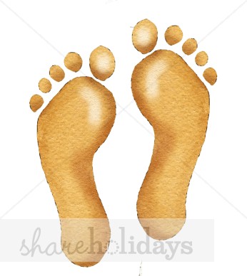 346x388 Footprints On Beach Clipart