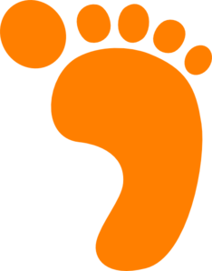 234x298 Orange Footprint Right Clip Art
