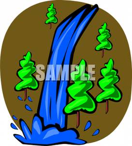 273x300 Clipart Image A Waterfall In The Forest