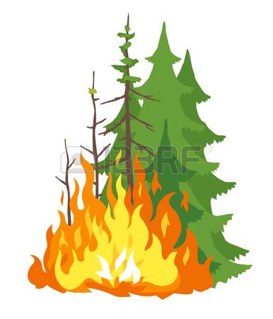 386x450 Burning Forest Clipart