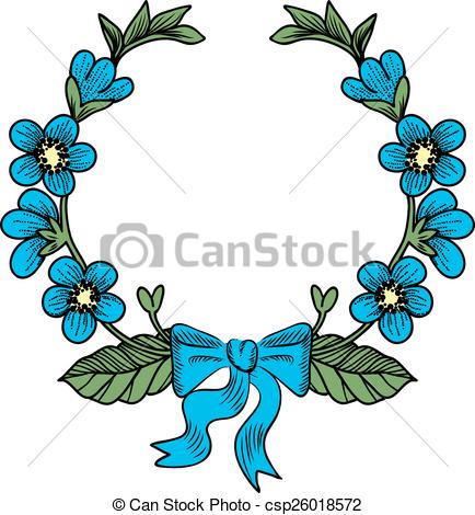 434x470 Wreath With Flowers. Beautiful Wreath With Forget Me Not