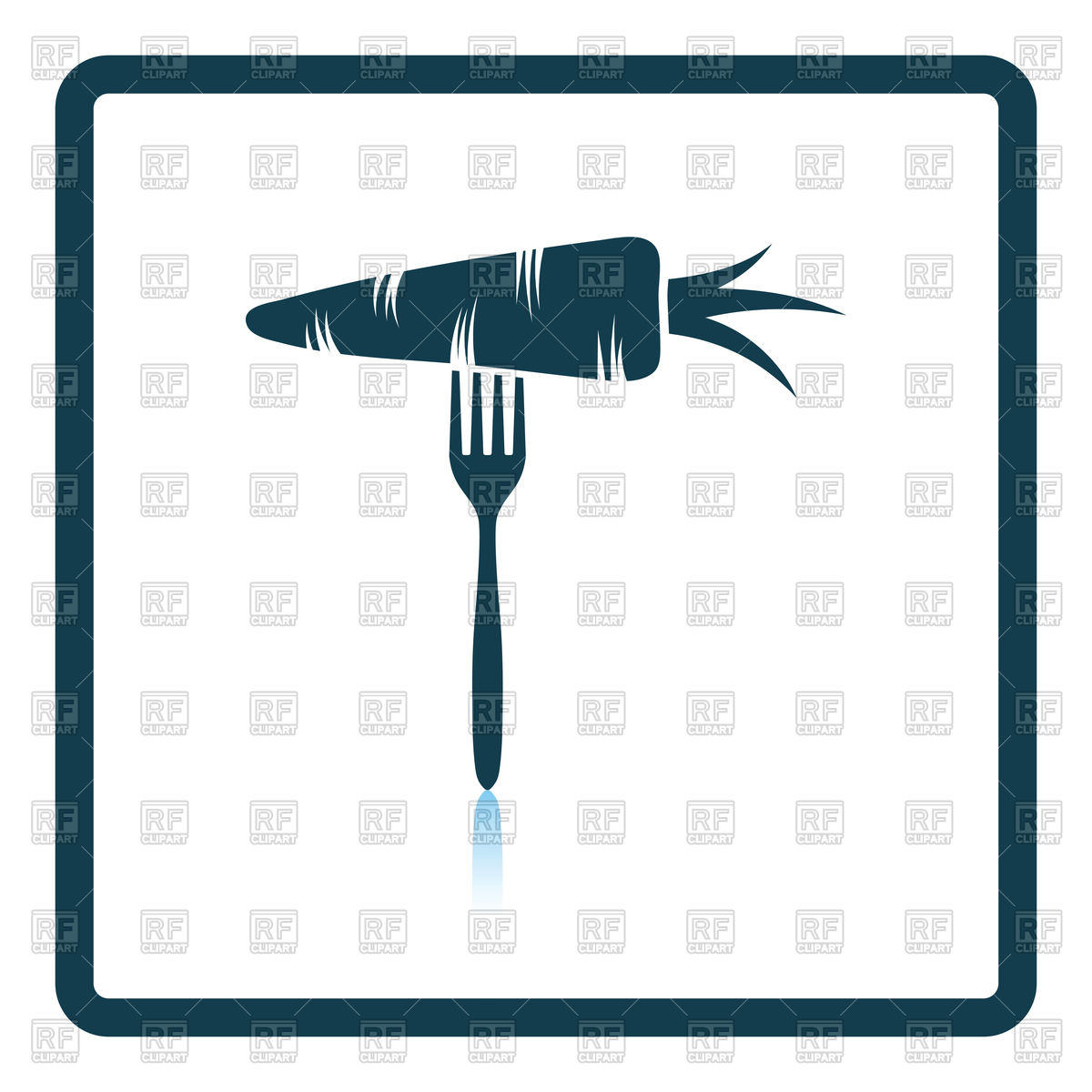 1200x1200 Icon Of Carrot On Fork Royalty Free Vector Clip Art Image