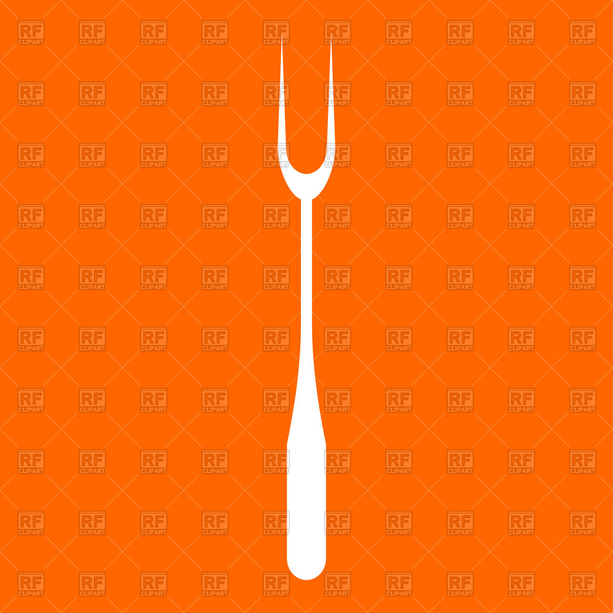 1200x1200 Large Fork White Icon On Orange Background Royalty Free Vector