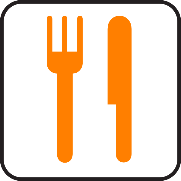 600x600 Orange Knife And Fork Clip Art