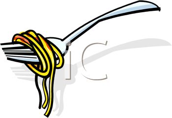 350x241 Picture Of A Fork With Spaghetti Wrapped Around It In A Vector