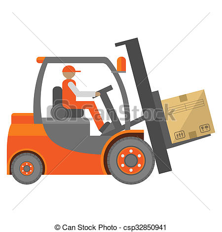 450x470 Forklift Truck Sign In Flat Isolated On White Drawing