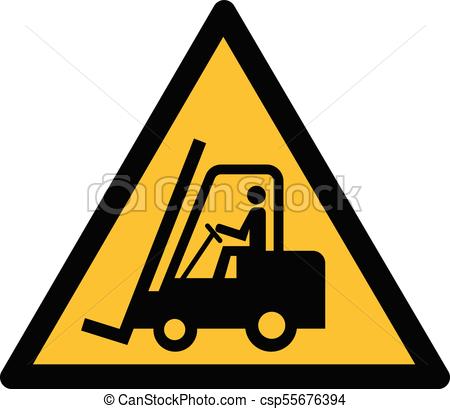 450x409 Forklift Truck Vector. Warning Yellow Sign