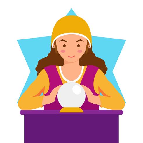 490x490 Fortune Teller Cartoon Illustration