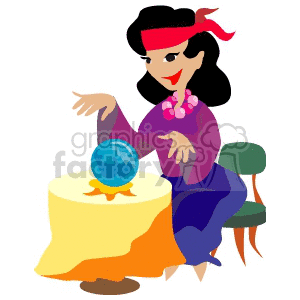 300x300 Royalty Free A Fortune Teller Using Her Crystal Ball 155527 Vector