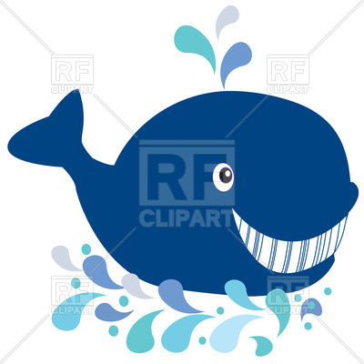 400x400 Cute Cartoon Smiling Whale With Fountain Royalty Free Vector Clip