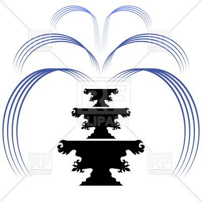 400x400 Retro Fountain Silhouette Icon On A White Background Royalty Free