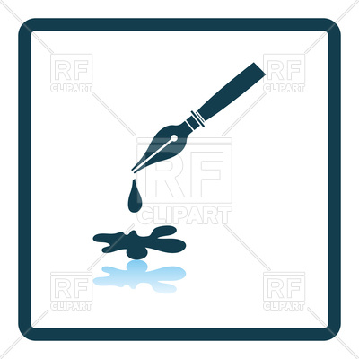 400x400 Shadow Reflection Design Of Fountain Pen With Blot Royalty Free
