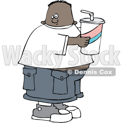 400x400 Clipart Chubby Black Boy Holding A Fountain Soda