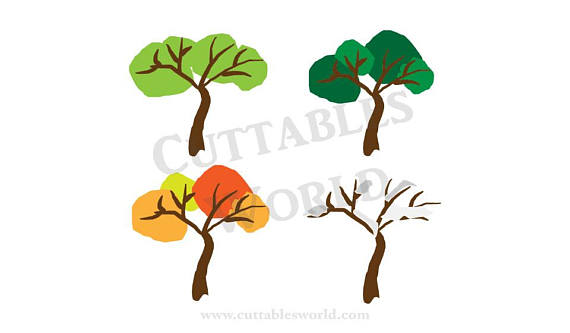 570x333 Four Seasons Trees Svg Png Dxf Pdf Eps And Jpg Format Clipart