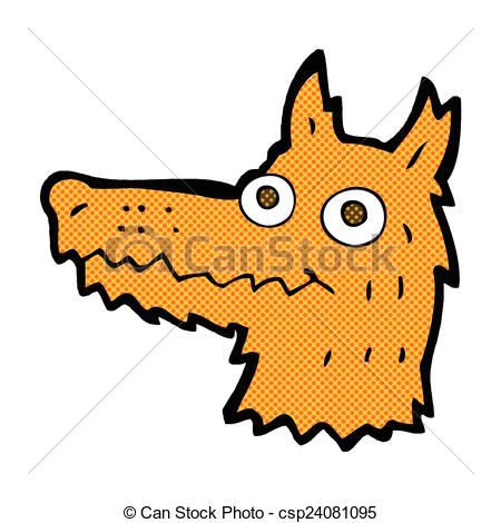 450x470 Comic Cartoon Fox Head. Retro Comic Book Style Cartoon Fox Eps