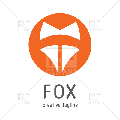 400x400 Orange Fox Head Symbol Royalty Free Vector Clip Art Image