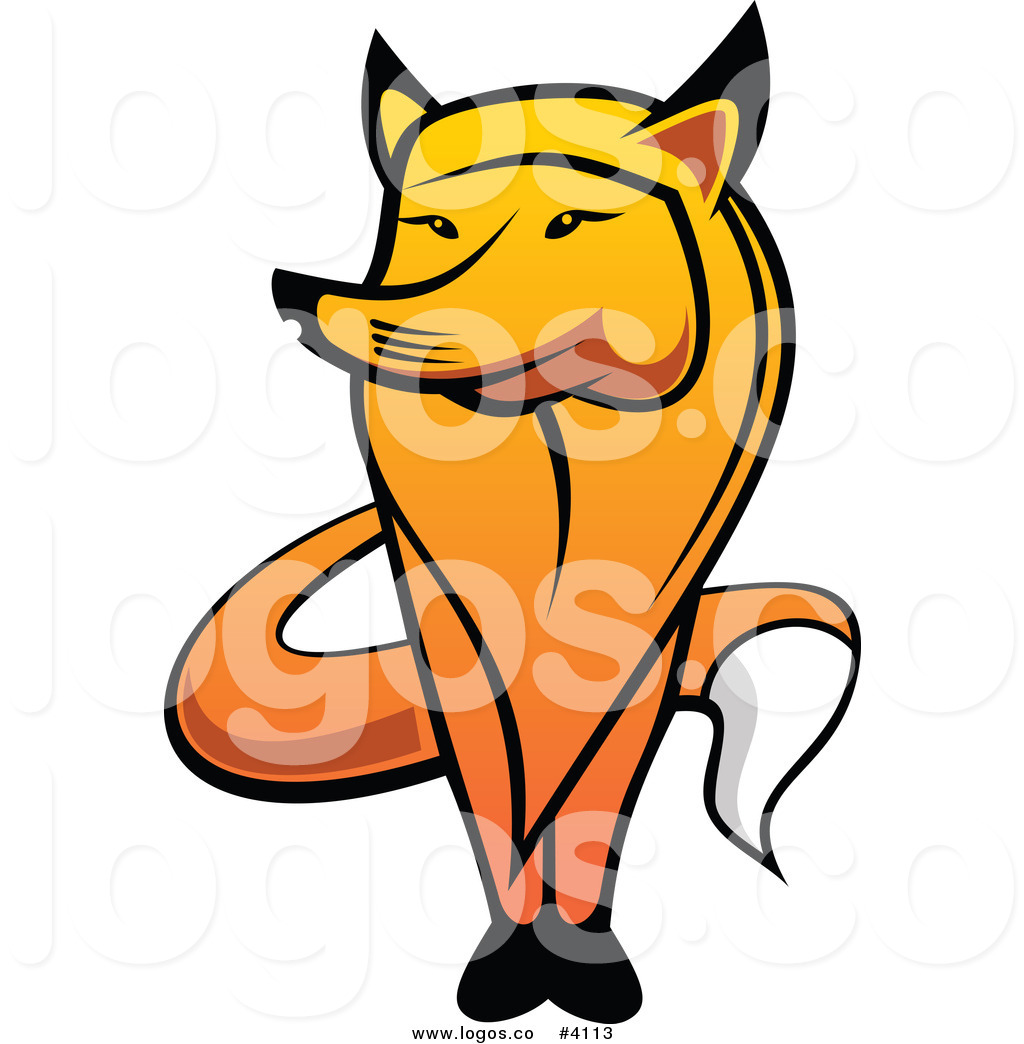 1024x1044 Royalty Free Orange Standing Fox Logo By Vector Tradition Sm