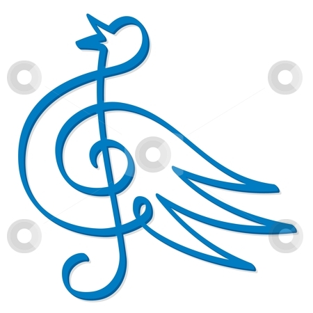 450x450 Blue Bird Music Stock Vector