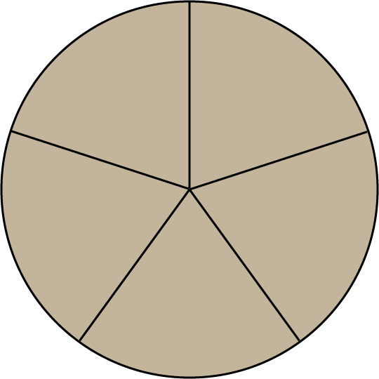 540x540 Math Clip Art Circular Fraction Model, Fifths