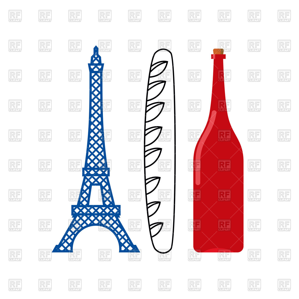 1200x1200 Hand Drawn Watercolor France Flag Royalty Free Vector Clip Art