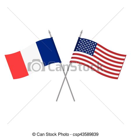 450x470 Usa And France Flags. Vector Illustration American And Vectors