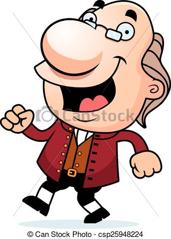 336x470 Cartoon Ben Franklin Walking. An Illustration Of A Cartoon Ben