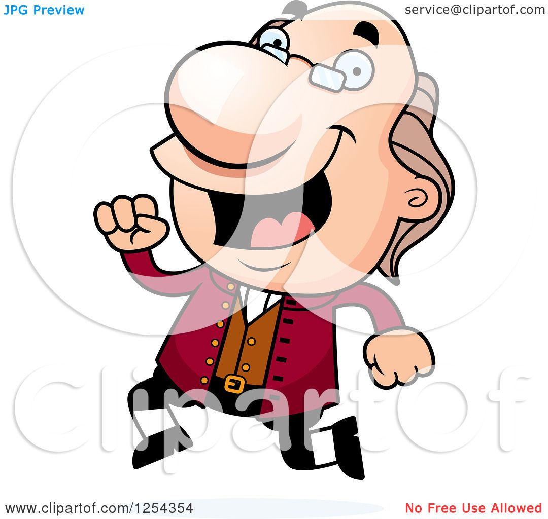 1080x1024 Clipart Of Benjamin Franklin Running