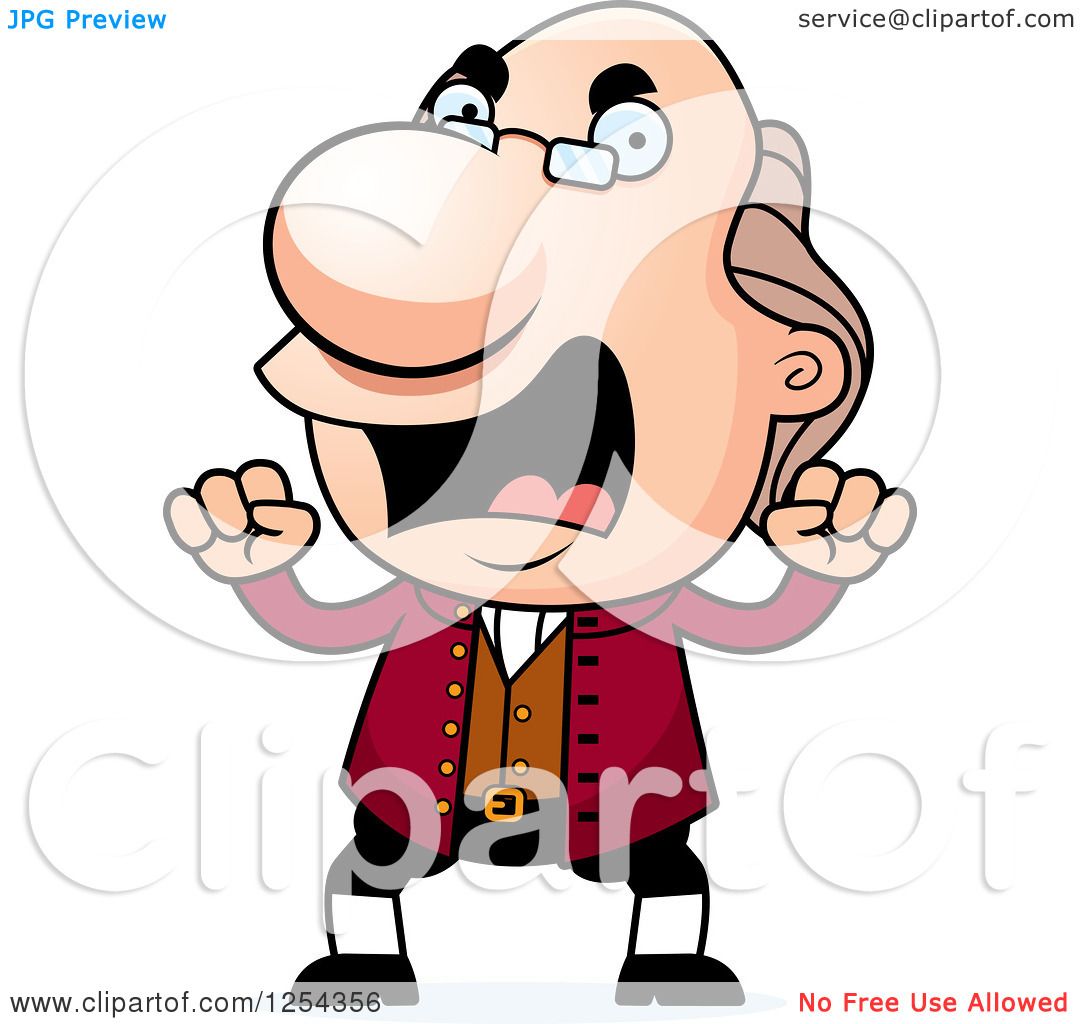 1080x1024 Clipart Of Mad Benjamin Franklin Waving Fists