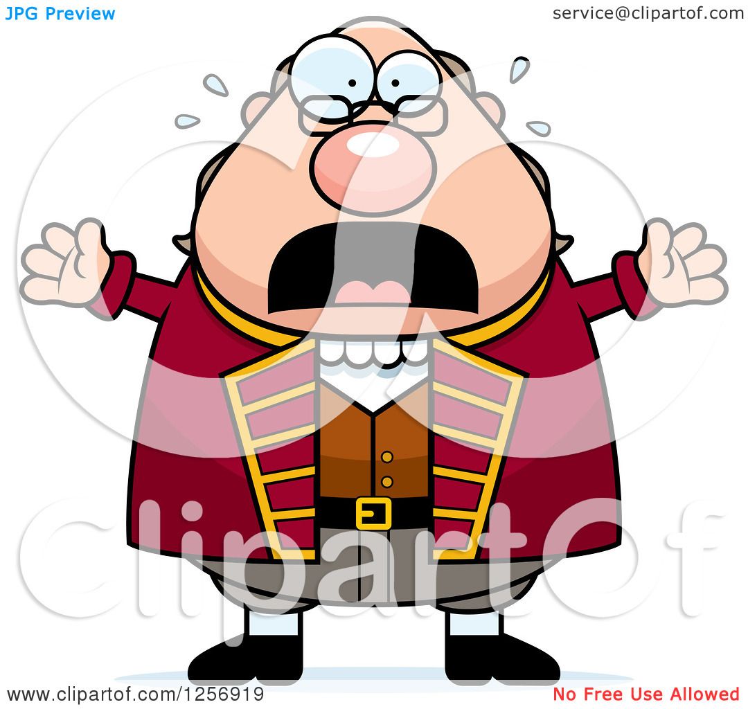 1080x1024 Clipart Of A Scared Screaming Chubby Benjamin Franklin