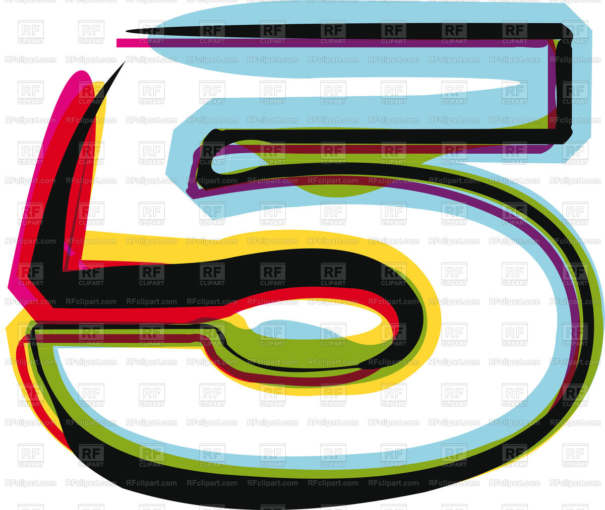 1200x1012 Abstract Colorful Number 5 Royalty Free Vector Clip Art Image
