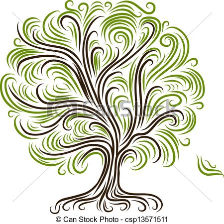 450x450 Abstract Tree With Roots For Your Design Vector Clip Art