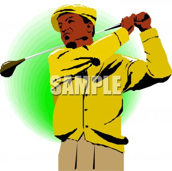 350x348 African American Vintage Golfer