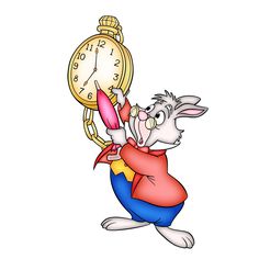 236x236 Alice In Wonderland White Rabbit Backwards Clock Made In The Usa