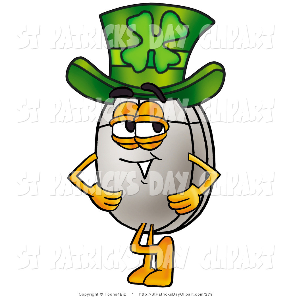 1024x1044 Clip Art Of A St Paddys Day Computer Mouse Character With A Clover