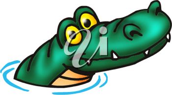 350x194 Picture Of A Cartoon Alligator Coming Out Of The Water In A Vector