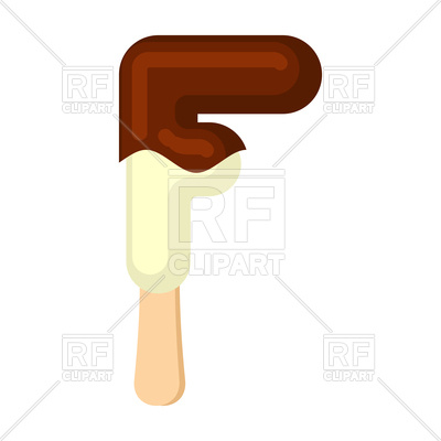 400x400 Letter F Ice Cream Font. Popsicle Alphabet. Royalty Free Vector