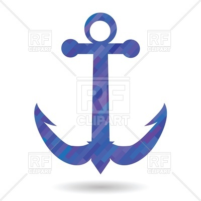 400x400 Blue Decorative Anchor Royalty Free Vector Clip Art Image