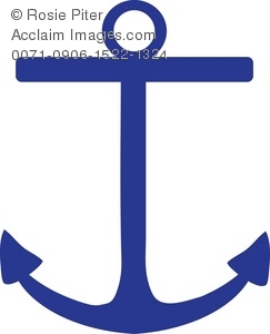 243x300 Clip Art Illustration Of A Dark Blue Boat Anchor