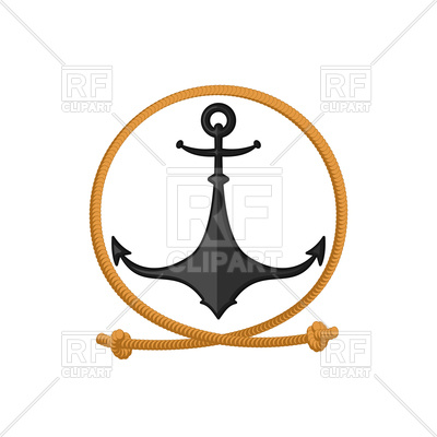 400x400 Rope And Anchor Emblem Royalty Free Vector Clip Art Image