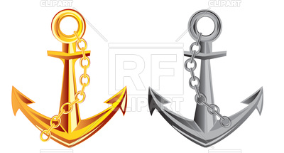 400x215 Anchor From Gold And Metal Royalty Free Vector Clip Art Image