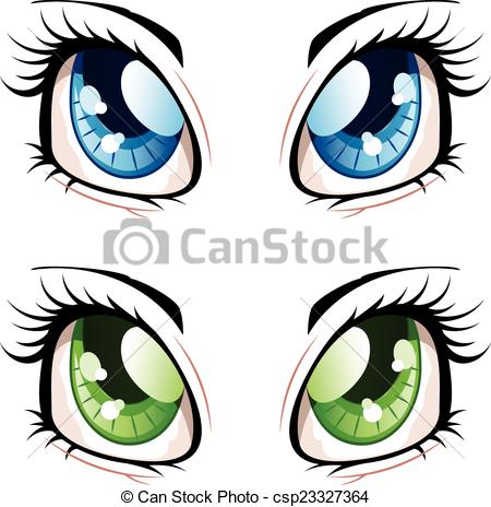 450x464 Set Of Manga, Anime Style Eyes Of Different Colors. Clip Art