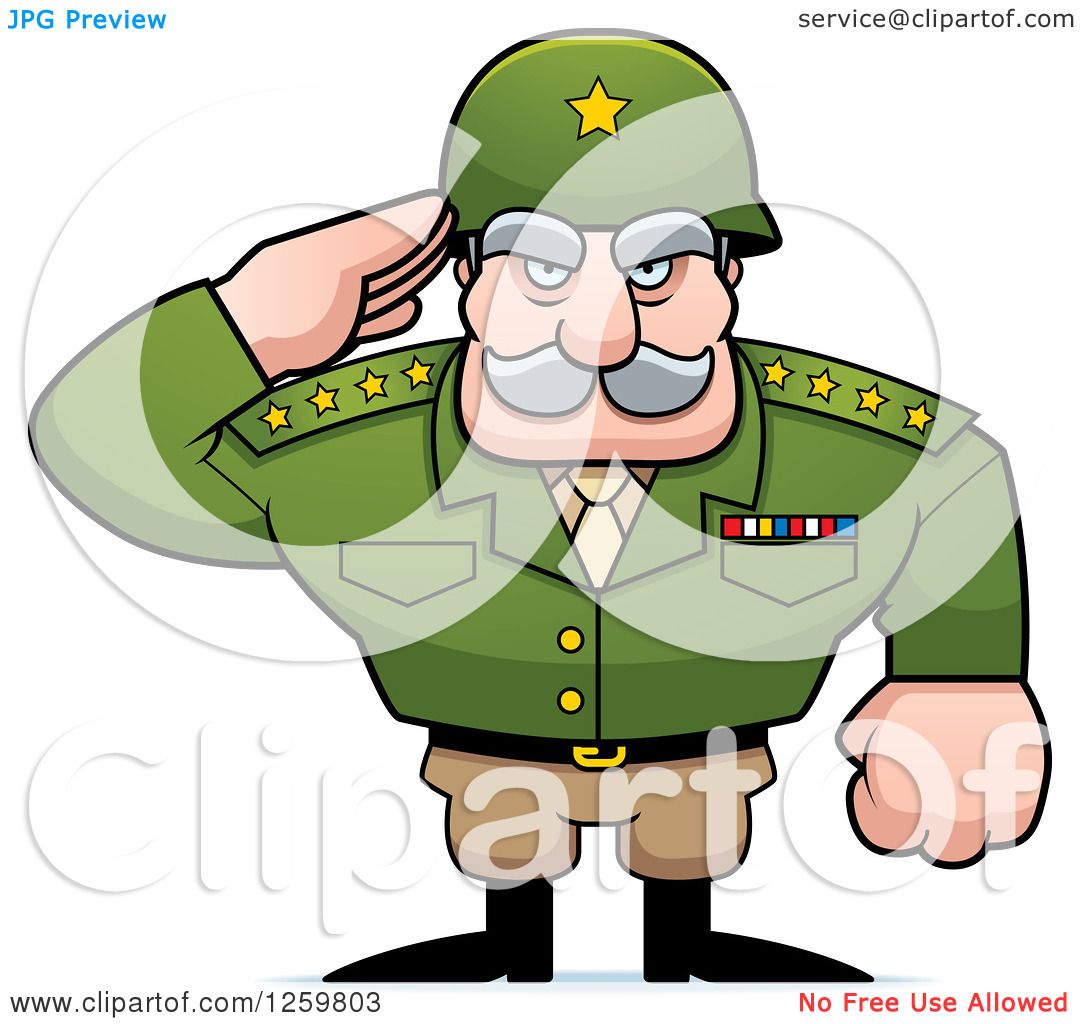 1080x1024 Clipart Of A Caucasian Army General Man Saluting