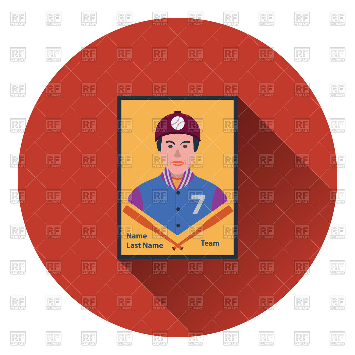 1200x1200 Baseball Card Icon Royalty Free Vector Clip Art Image