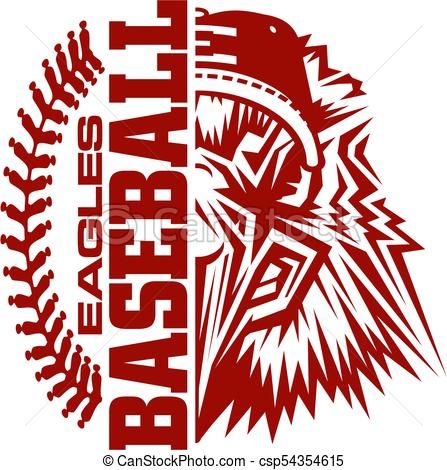447x470 Eagles Baseball Vector