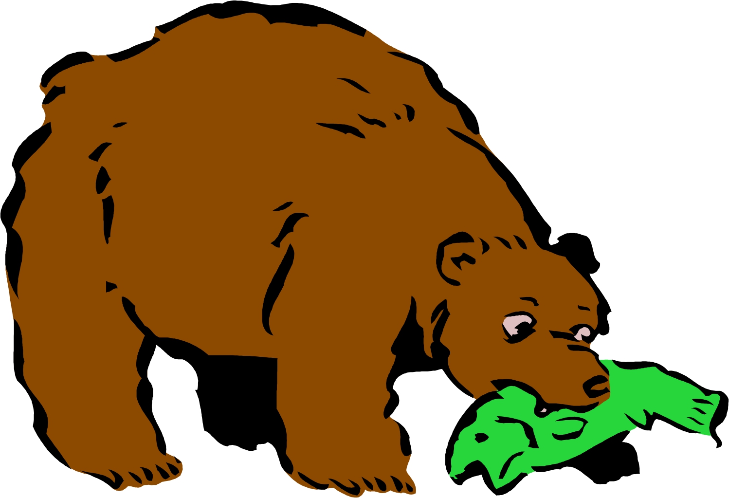 1498x1023 Bear Eating Fish Clipart
