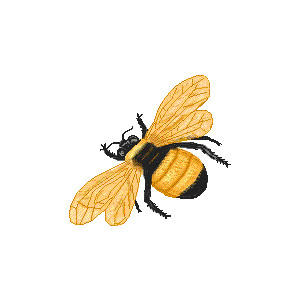 300x300 Retro Honey Bee Clipart Free